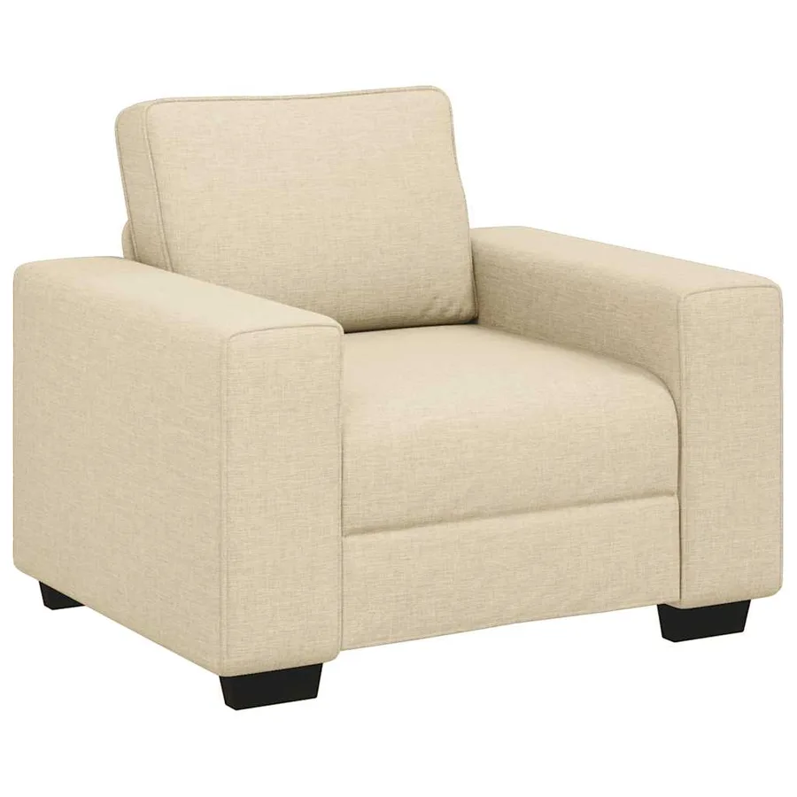 Canapé/Fauteuil crème 100x77x82 cm tissu - 2