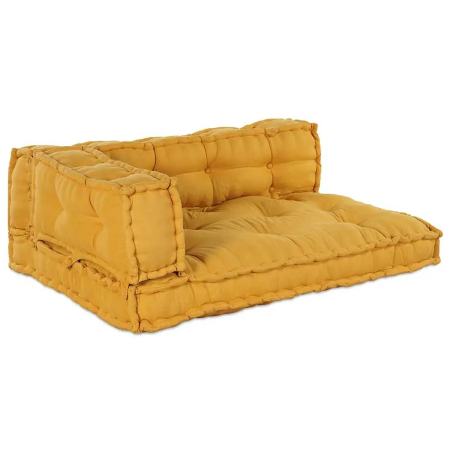 Coussin de canapé sur palette 3 pcs Jaune 120 x 80 x 38 cm - 2