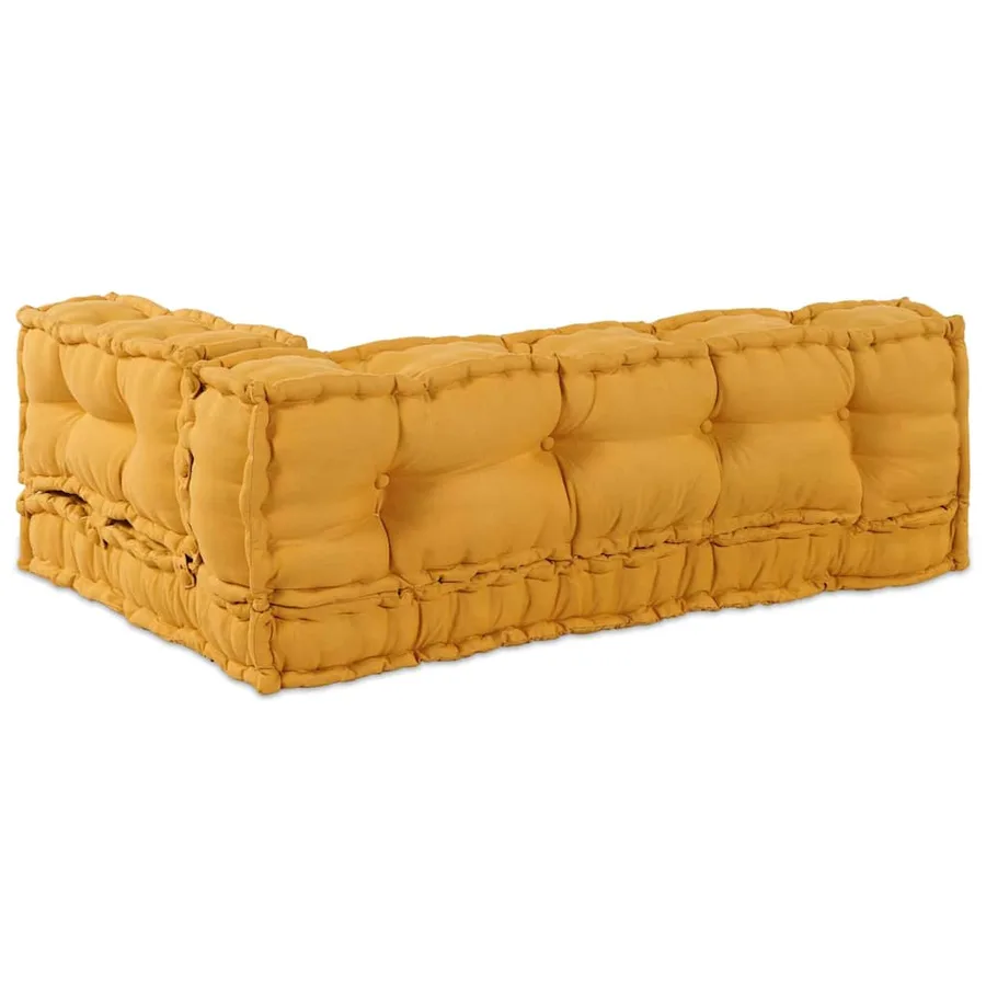 Coussin de canapé sur palette 3 pcs Jaune 120 x 80 x 38 cm - 5