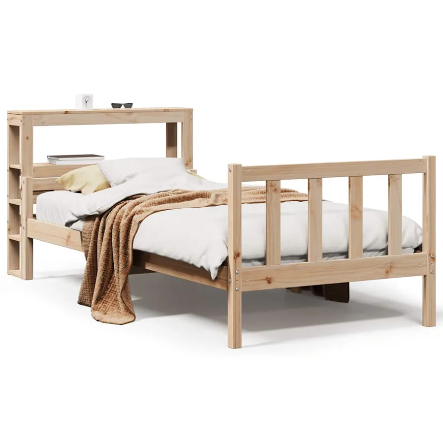 Cadre de lit sans matelas 90x190 cm bois de pin massif - 2