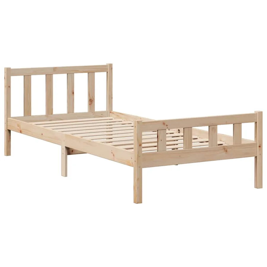 Lit bibliothèque sans matelas 90x190 cm bois de pin massif - 8