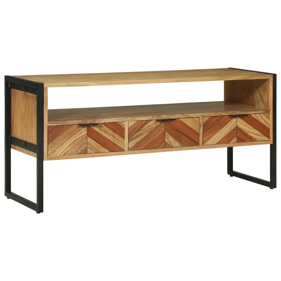 Meuble TV Marron 100 x 35 x 50 cm Bois d'Acacia Massif