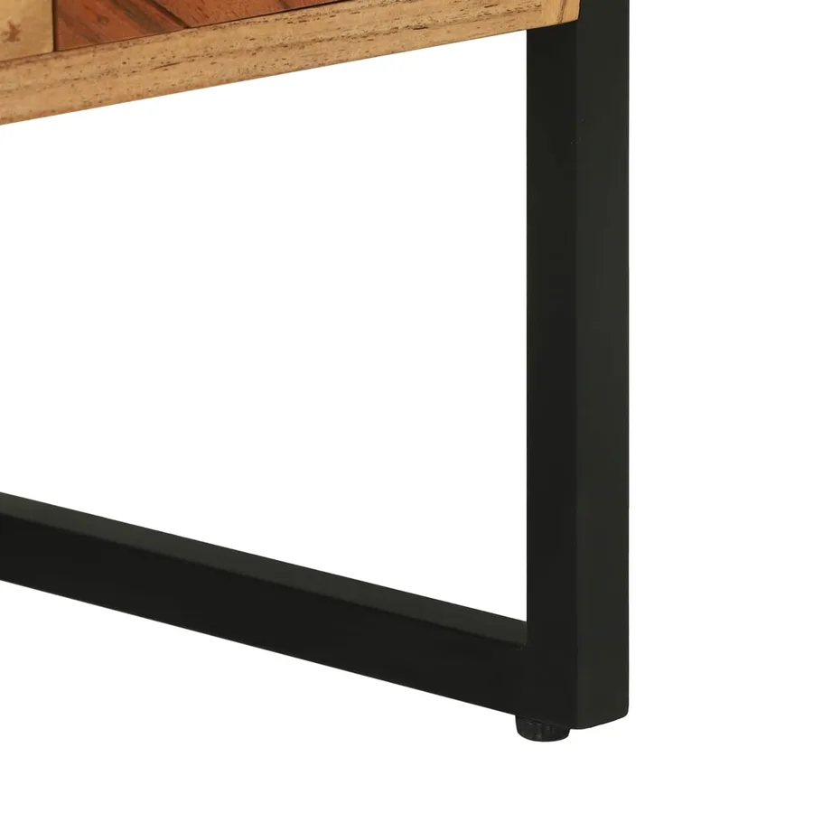 Meuble TV Marron 100 x 35 x 50 cm Bois d'Acacia Massif - 11