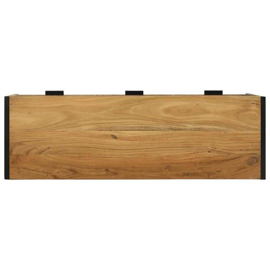 Meuble TV Marron 100 x 35 x 50 cm Bois d'Acacia Massif - 8
