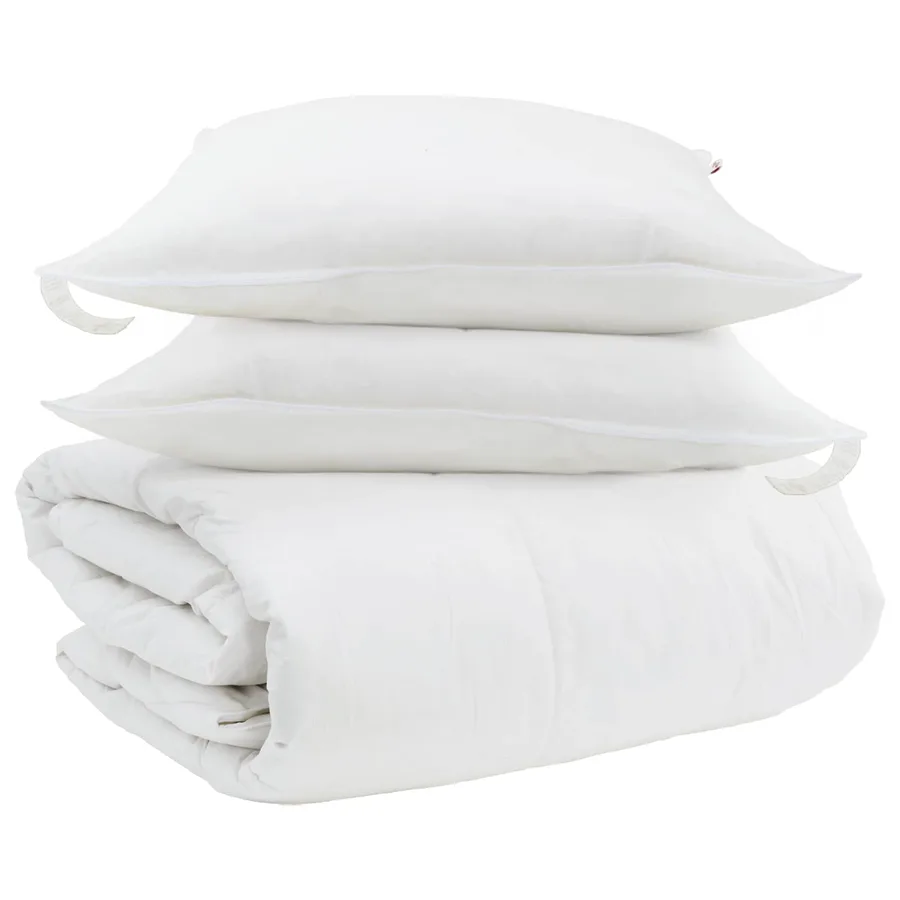 Ensemble de Duvet avec oreiller 3 pcs Blanc Plume de canard - 2