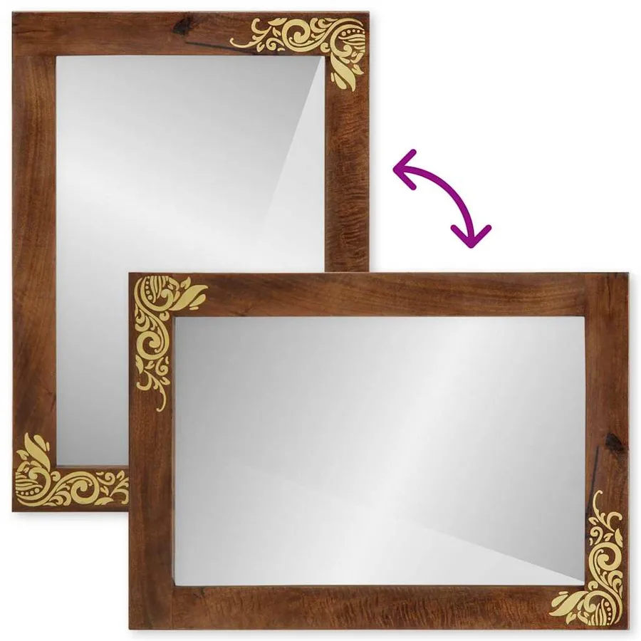 Miroir de salle de bain Marron miel 70 x 50 x 2,5 cm - 9