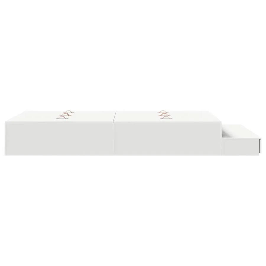 Cadre de lit avec rangement Blanc 120 cm Bois d'ingénierie - 9
