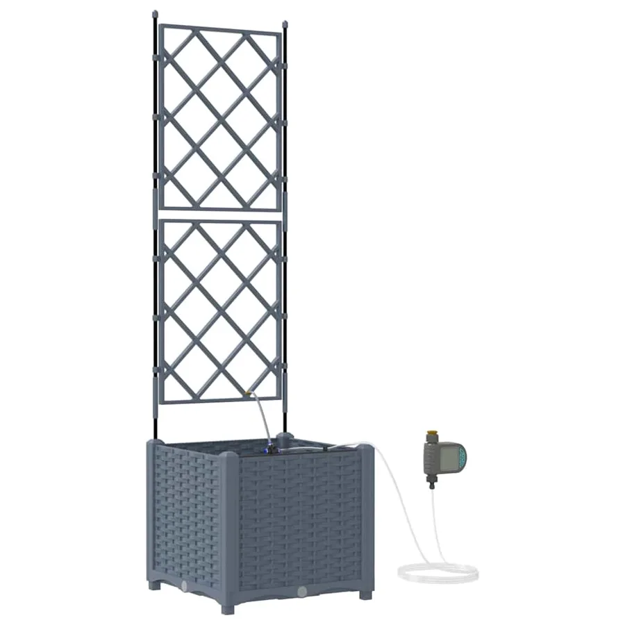 Cache-pot de jardin 2 pc Gris clair 40 x 40 x 142 cm PP - 2