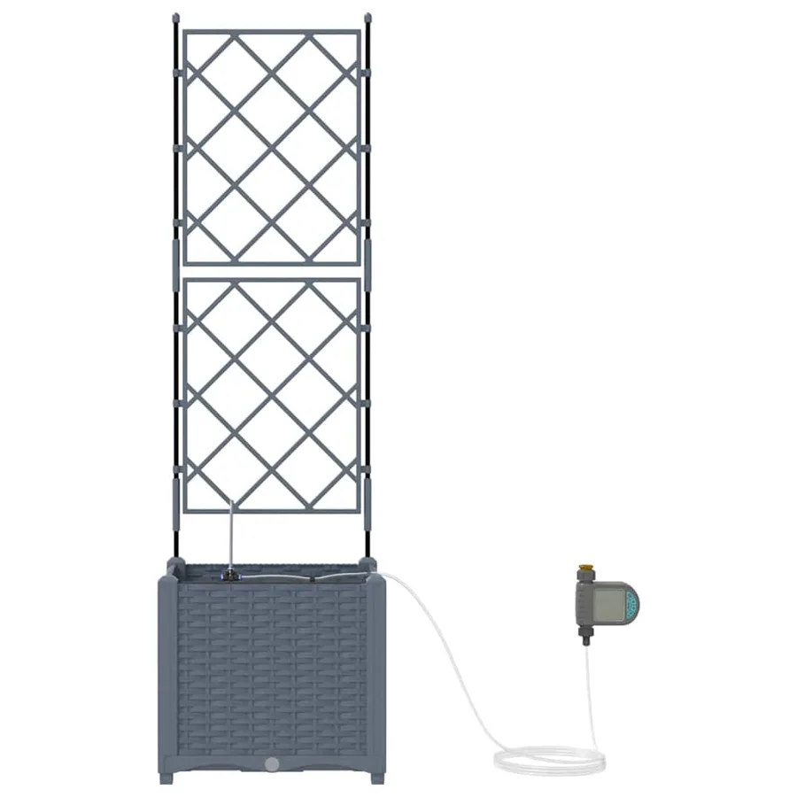 Cache-pot de jardin 2 pc Gris clair 40 x 40 x 142 cm PP - 5