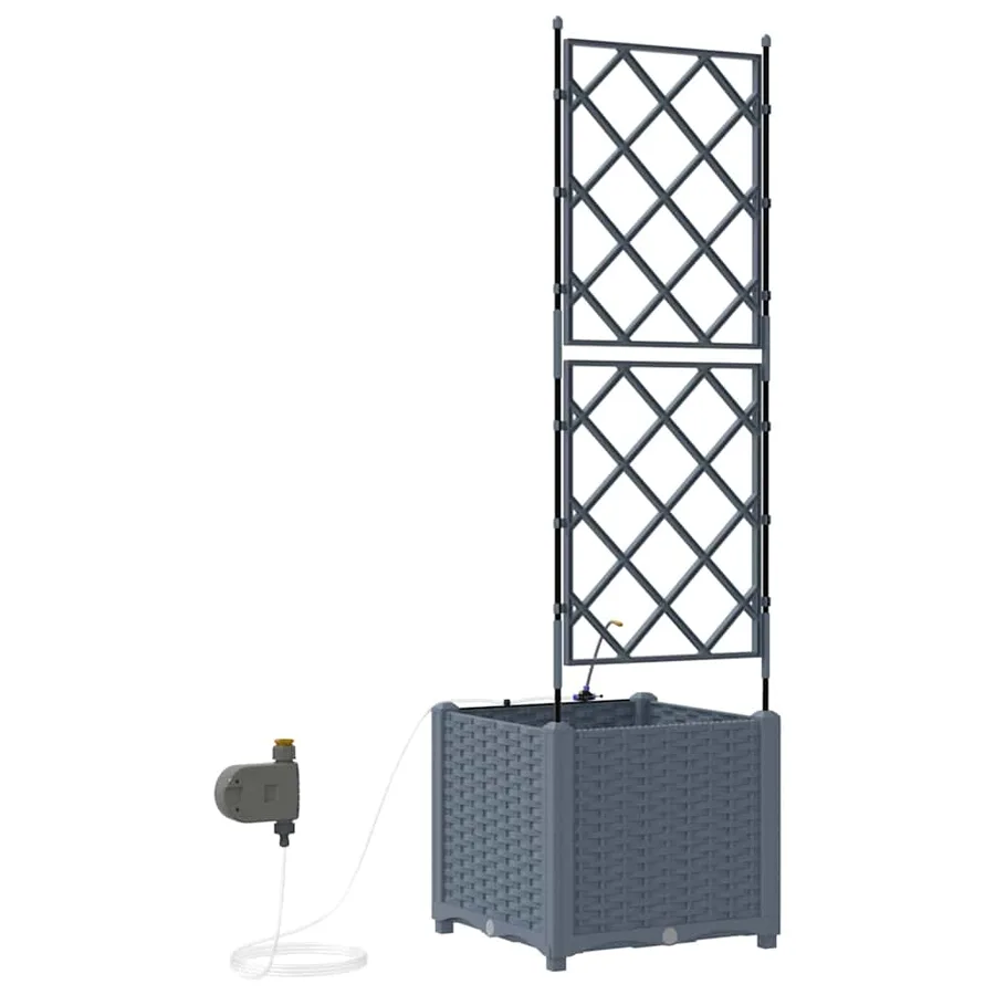 Cache-pot de jardin 2 pc Gris clair 40 x 40 x 142 cm PP - 7