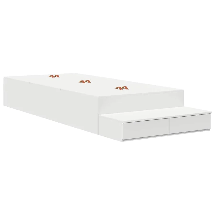Cadre de lit avec rangement Blanc 80 cm Bois d'ingénierie