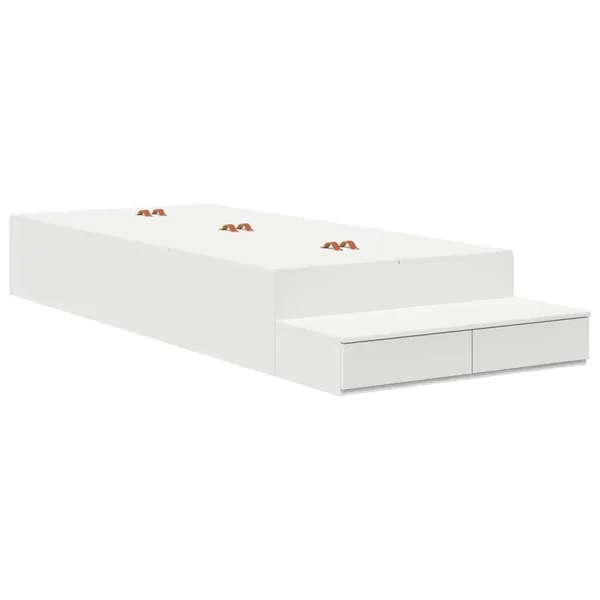Cadre de lit avec rangement Blanc 80 cm Bois d'ingénierie
