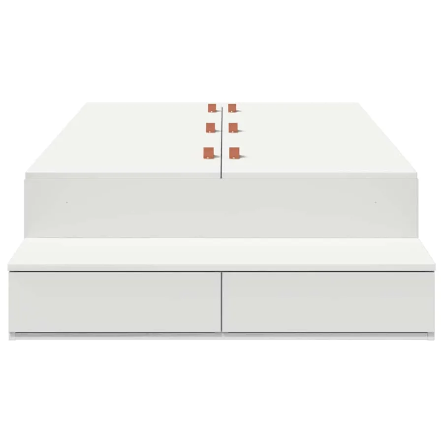 Cadre de lit avec rangement Blanc 80 cm Bois d'ingénierie - 5