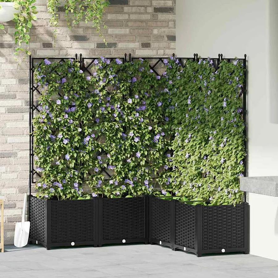 Cache-pot de jardin 5 pc Noir 120 x 120 x 143 cm PP