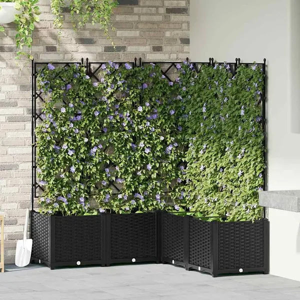 Cache-pot de jardin 5 pc Noir 120 x 120 x 143 cm PP