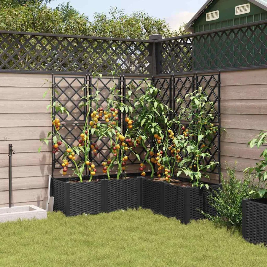 Cache-pot de jardin 5 pc Noir 120 x 120 x 143 cm PP - 3