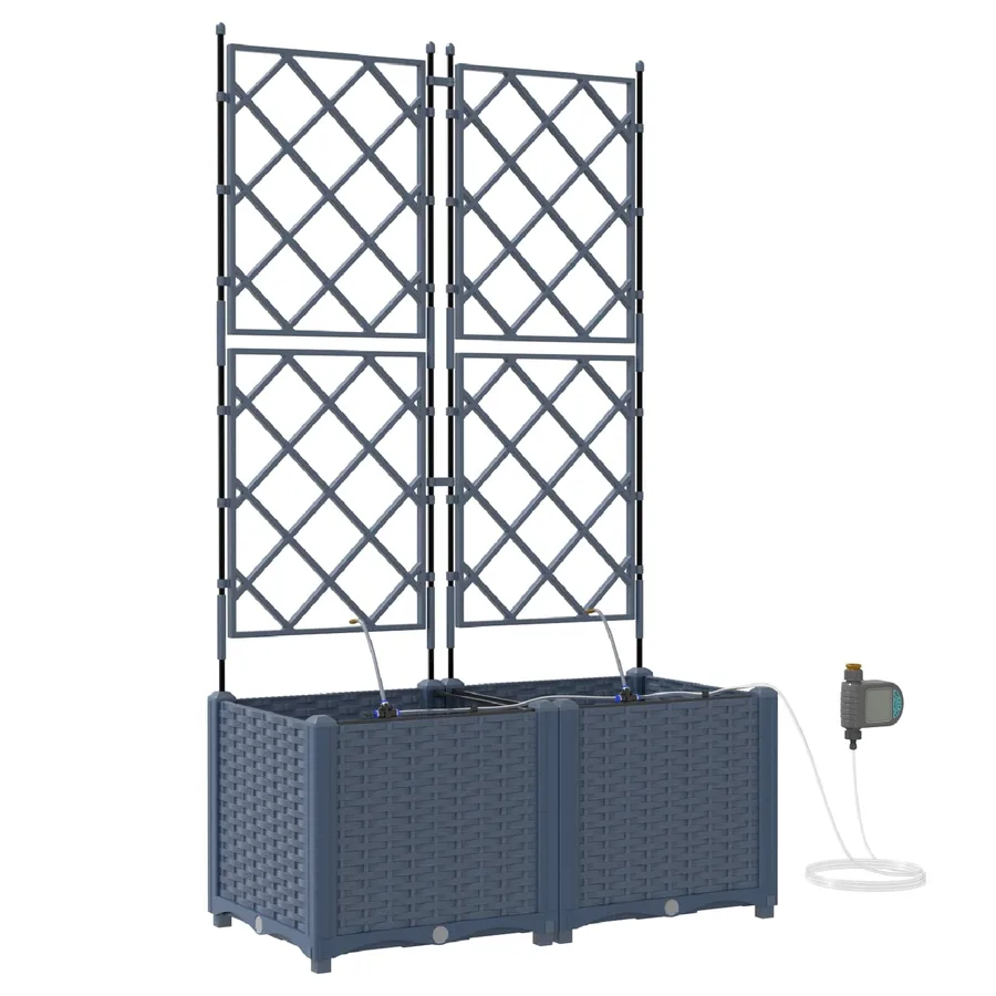 Cache-pot de jardin 2 pc Gris 80 x 40 x 142 cm PP - 2