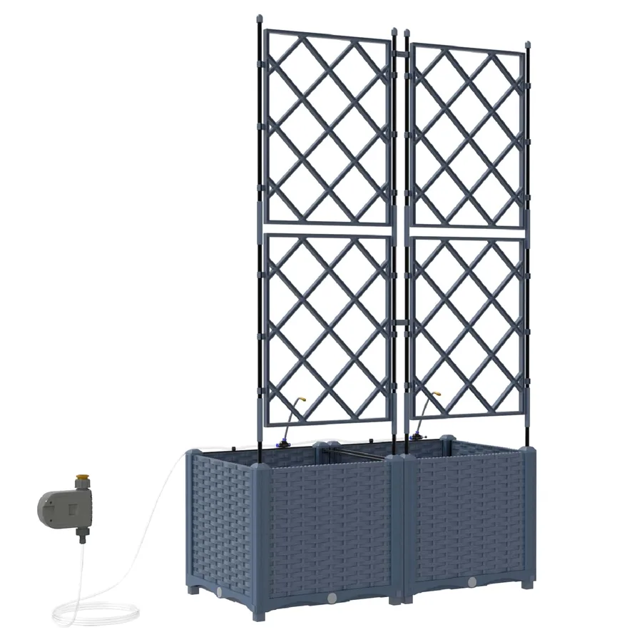 Cache-pot de jardin 2 pc Gris 80 x 40 x 142 cm PP - 6