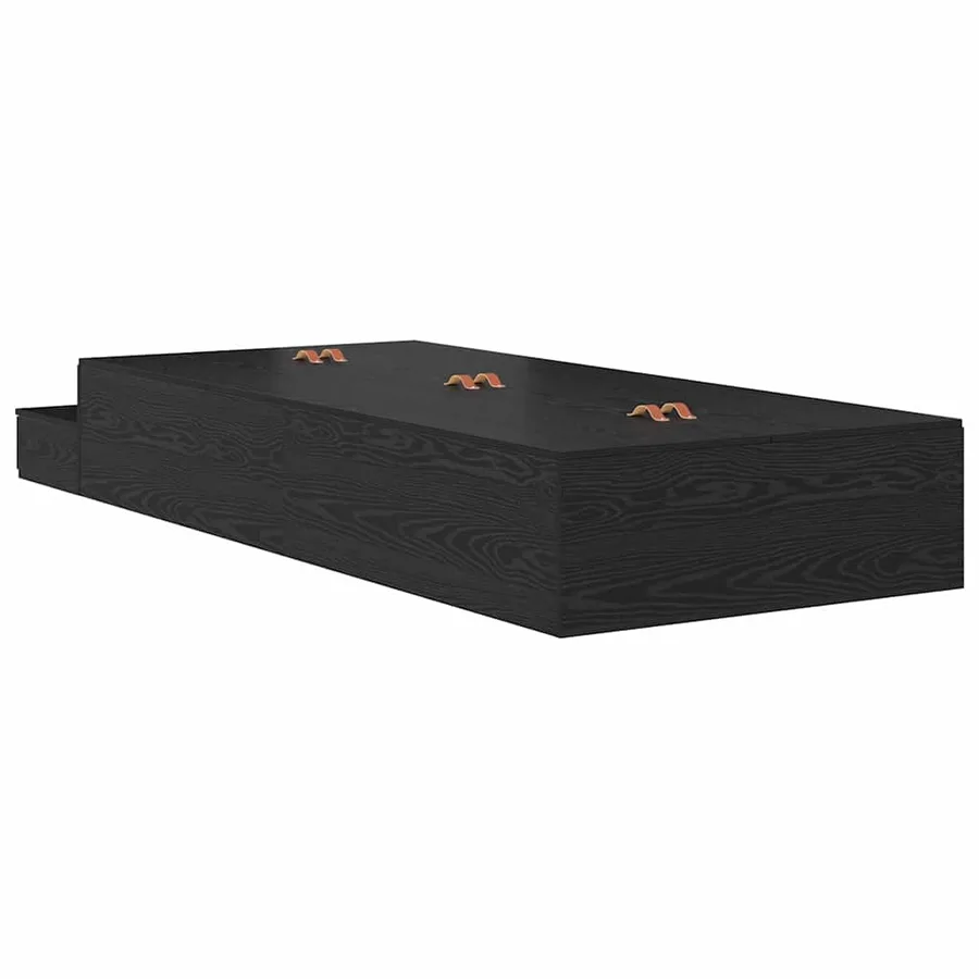 Cadre de lit avec rangement Chêne noir 90 cm Bois d'ingénierie - 10