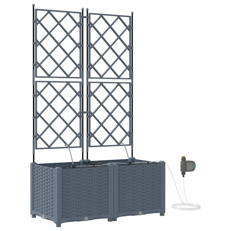 Cache-pot de jardin 2 pc Gris clair 80 x 40 x 142 cm PP - 2