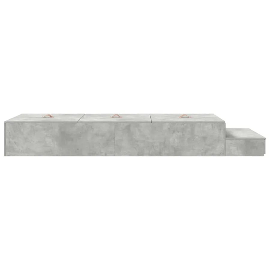 Cadre de lit avec rangement Gris béton 90 cm Bois d'ingénierie - 9