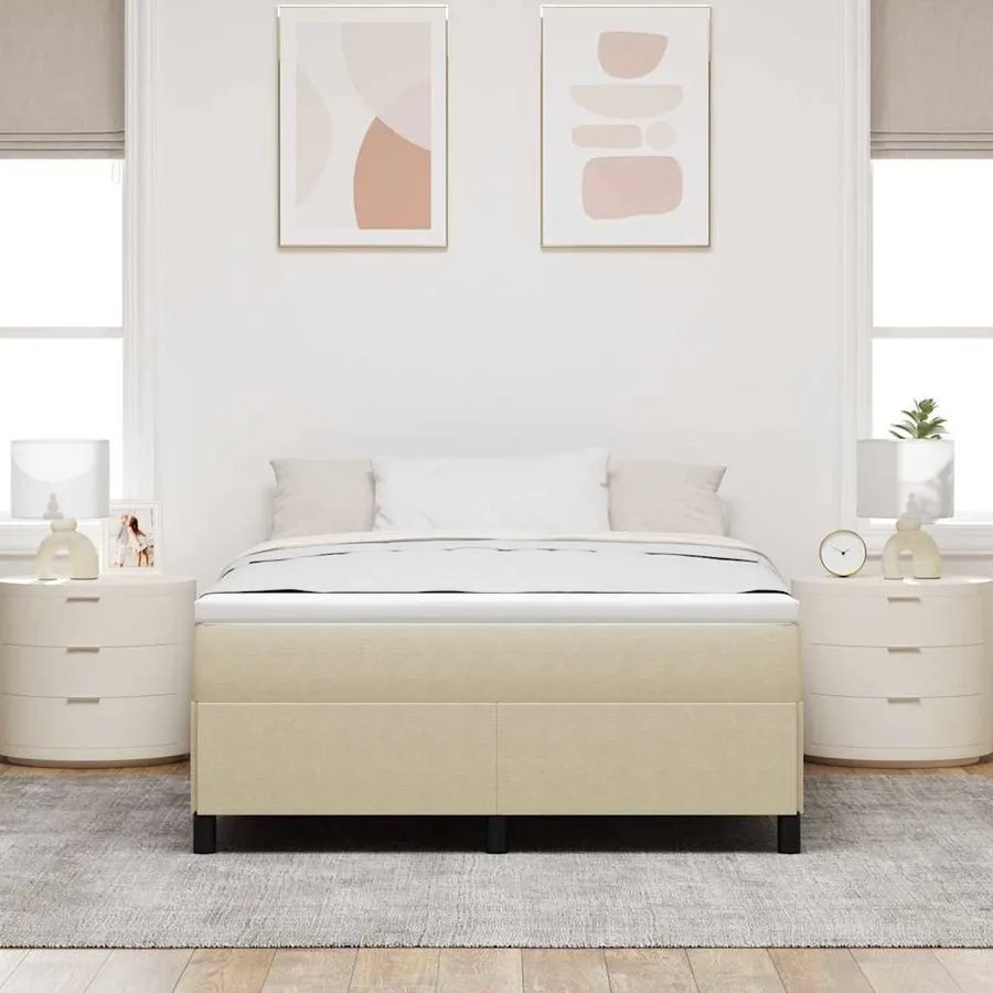 Lit à ressorts Vert gris 160 x 200 cm Tissu en velours côtelé - 3