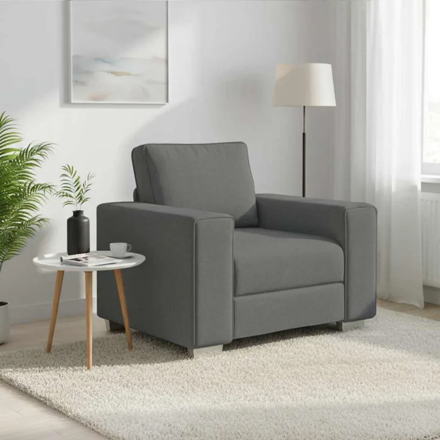 Fauteuil Gris foncé 100 cm tissu