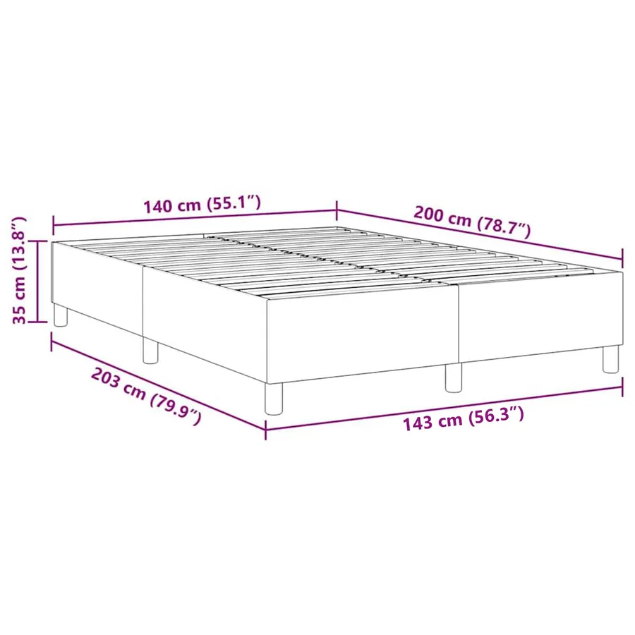 Cadre de lit plateforme Bleu 140 x 200 cm - 10