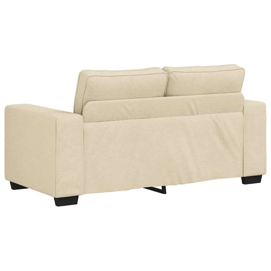 Ensemble de canapé 2 pcs avec coussins en tissu crème - 6