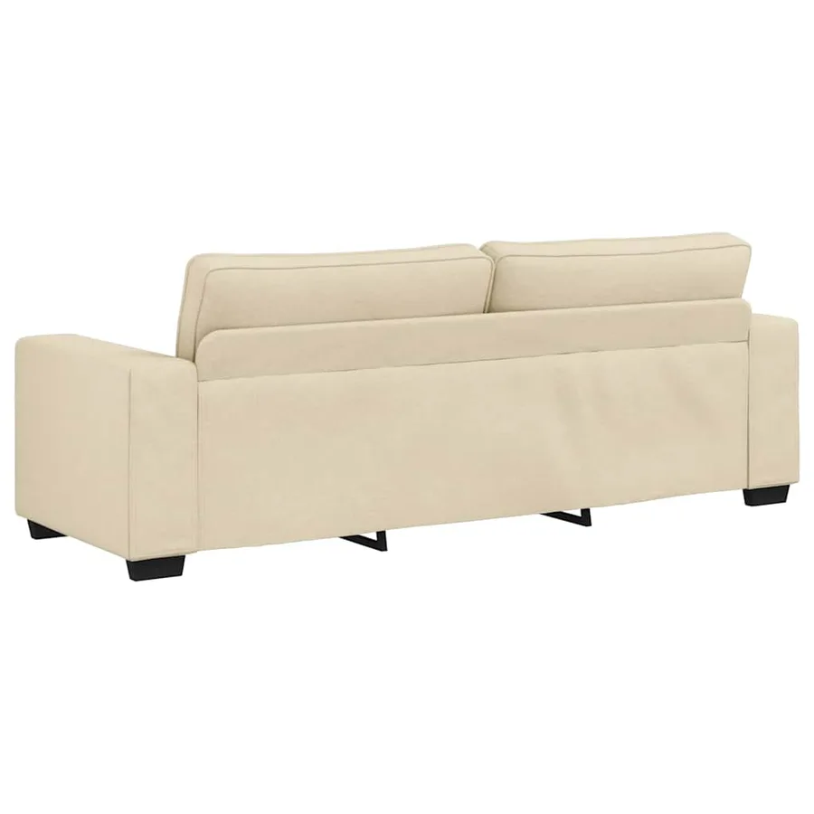 Ensemble de canapé 2 pcs avec coussins en tissu crème - 7