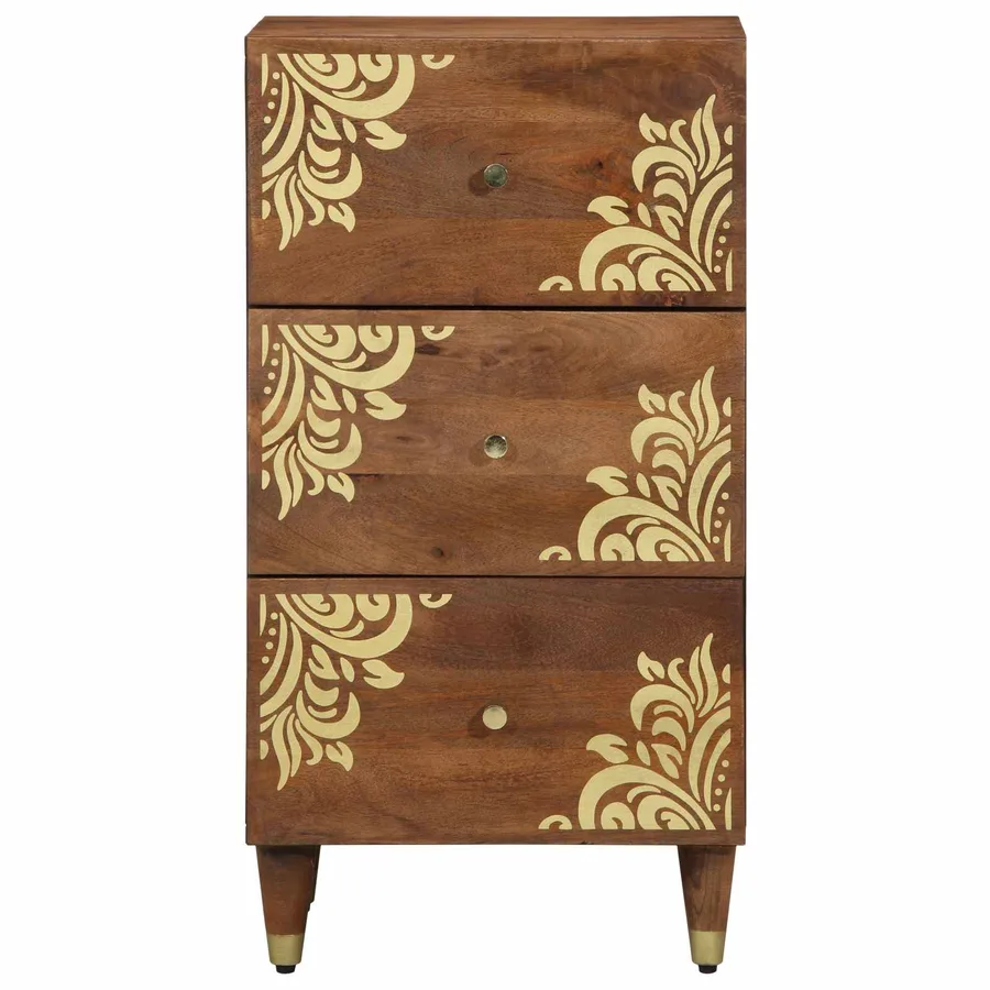 Buffet avec tiroir Marron 40 x 33 x 75 cm Bois de mangue massif - 3