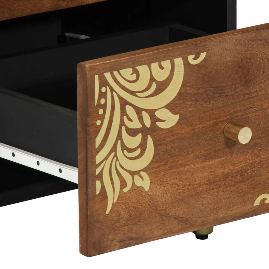 Buffet avec tiroir Marron 40 x 33 x 75 cm Bois de mangue massif - 7