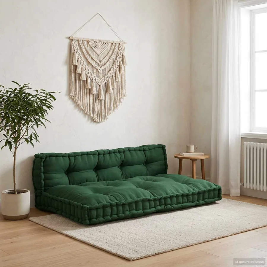 Coussin de canapé sur palette 2 pcs Vert 120 x 80 x 38 cm Tissu
