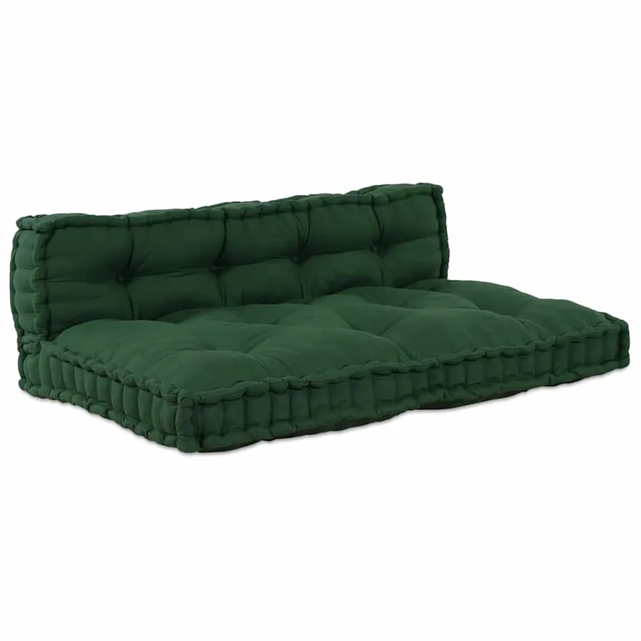 Coussin de canapé sur palette 2 pcs Vert 120 x 80 x 38 cm Tissu - 2