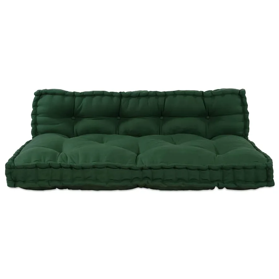 Coussin de canapé sur palette 2 pcs Vert 120 x 80 x 38 cm Tissu - 4
