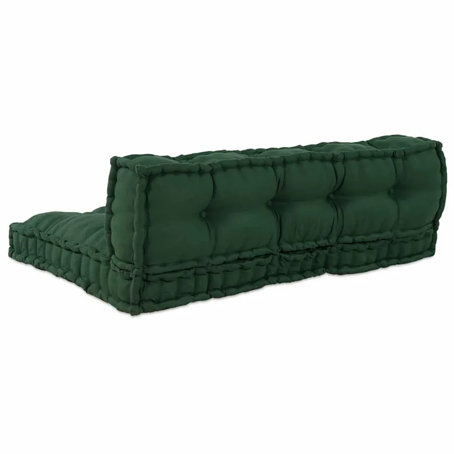 Coussin de canapé sur palette 2 pcs Vert 120 x 80 x 38 cm Tissu - 5