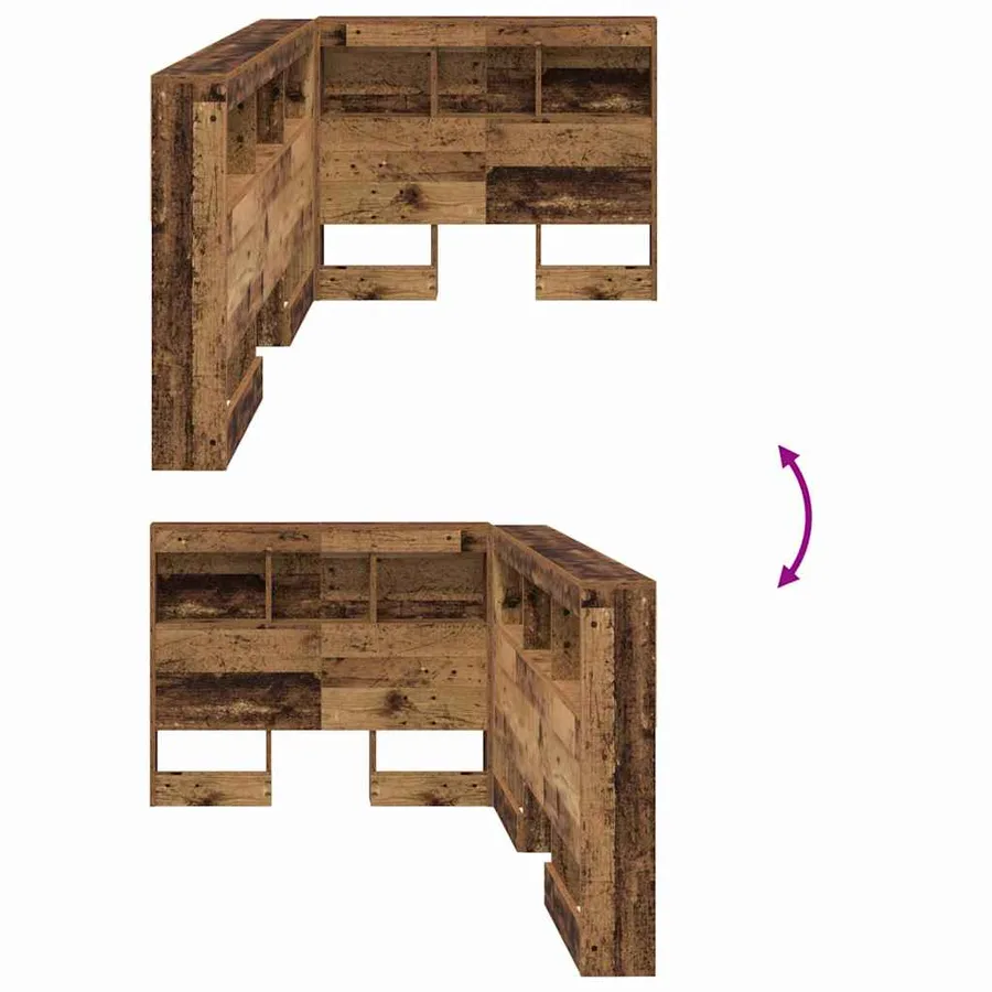 Tête de lit de rangement Bois Ancien 90 cm Bois d'ingénierie - 8