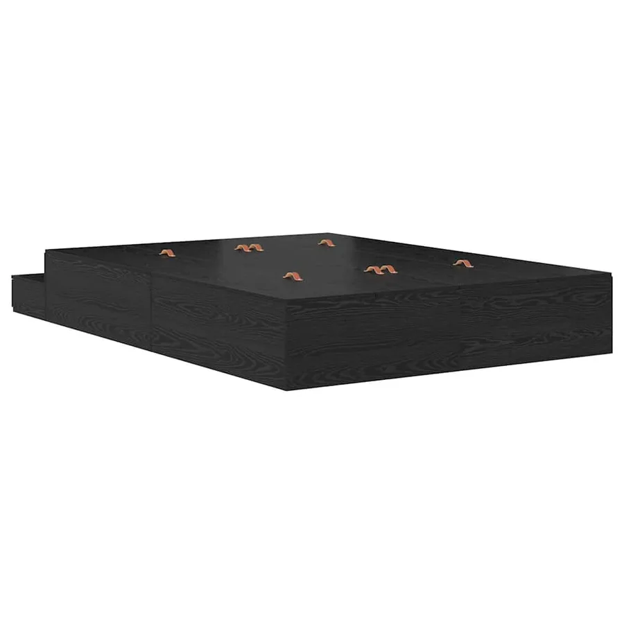 Cadre de lit avec rangement Chêne noir 135 cm Bois d'ingénierie - 8
