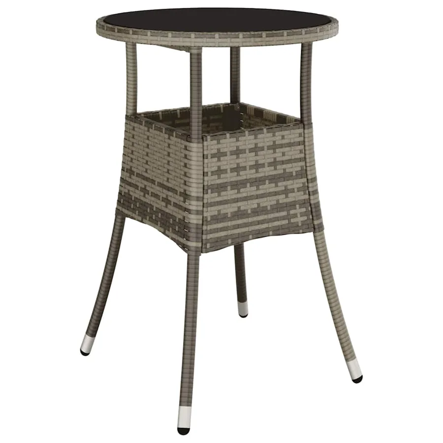 Ensemble de salle à manger pour jardin 3 pcs Gris polyrotin - 5