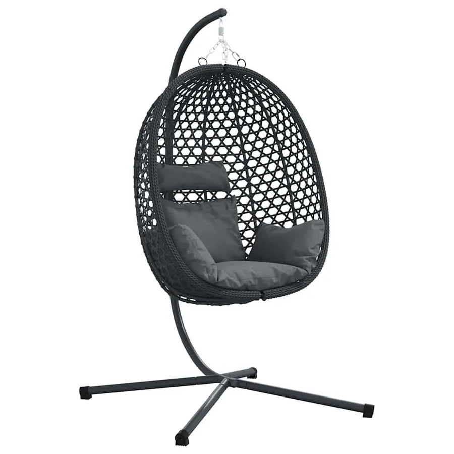 Chaise suspendue Anthracite et noir 104 x 100 x 191 cm - 2