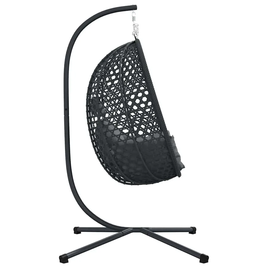 Chaise suspendue Anthracite et noir 104 x 100 x 191 cm - 6
