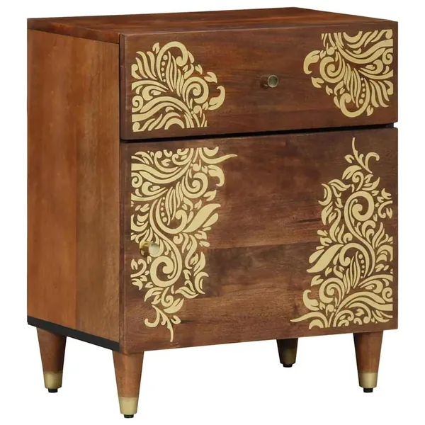 Cabinet de chevet avec porte Marron miel 50 x 33 x 60 cm