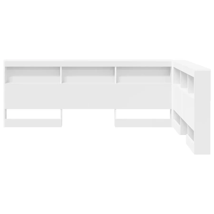 Tête de lit de rangement Blanc 140 cm Bois d'ingénierie - 6