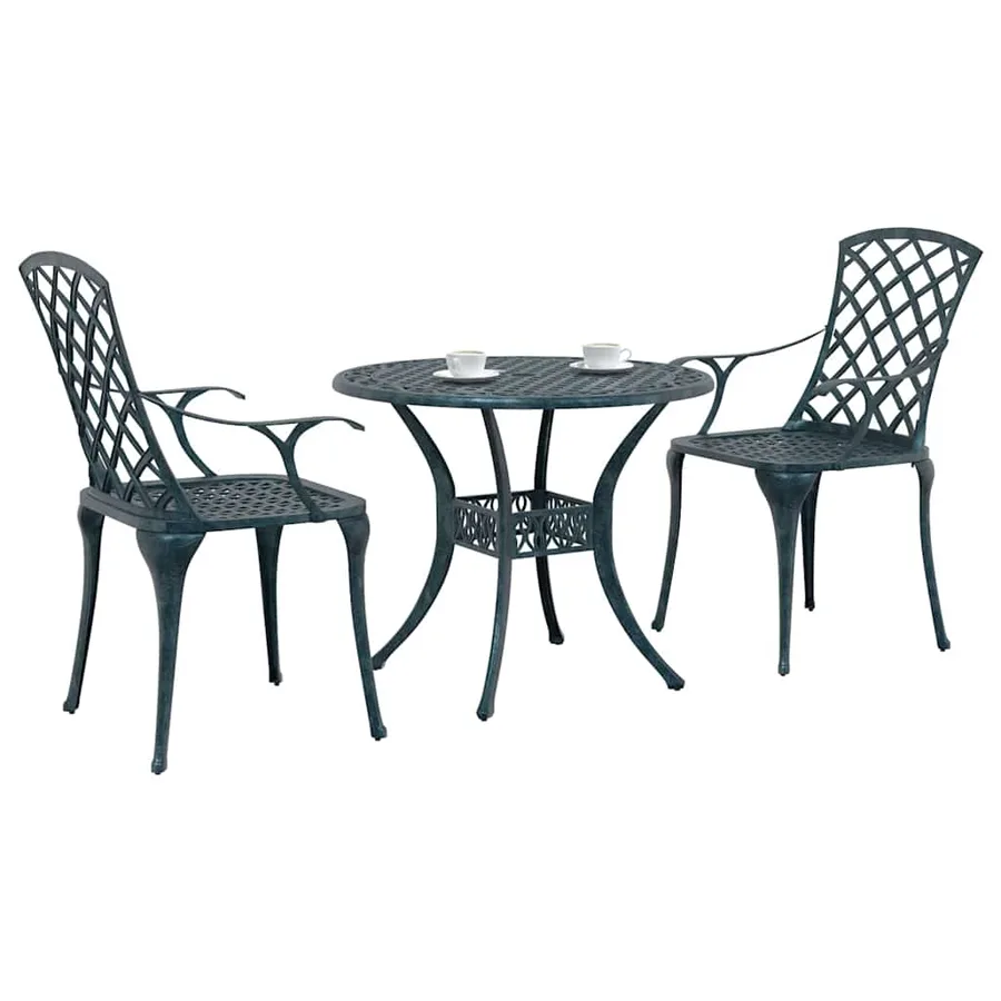 Ensemble de salle à manger pour jardin 3 pcs Vert Aluminium - 3