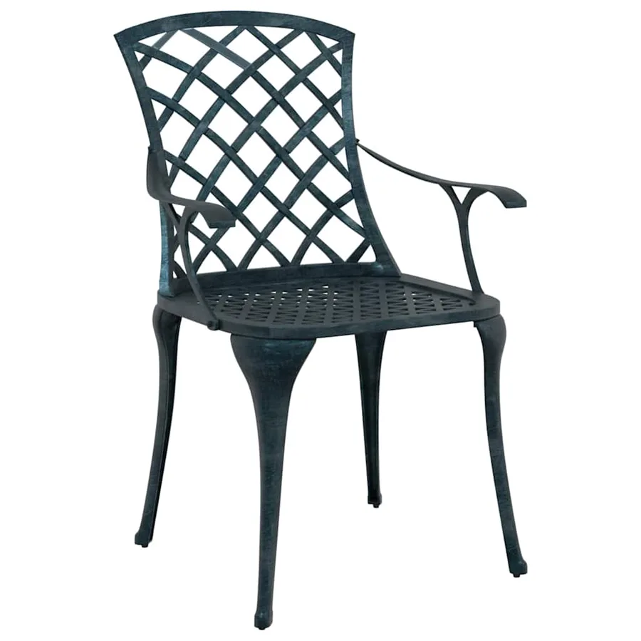 Ensemble de salle à manger pour jardin 3 pcs Vert Aluminium - 4