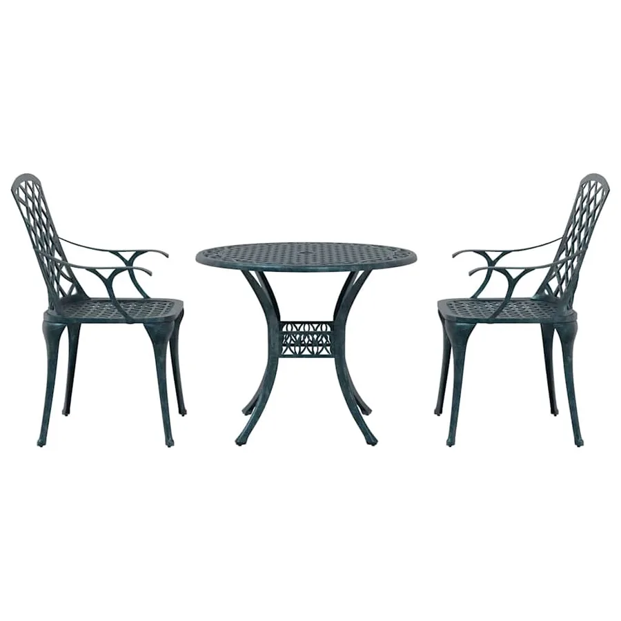 Ensemble de salle à manger pour jardin 3 pcs Vert Aluminium - 6