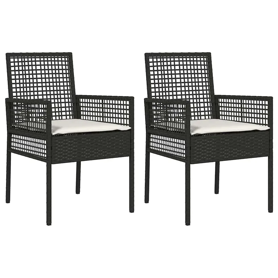 Chaise de jardin 2 pcs Noir 55 x 53 x 85 cm polyrotin - 2
