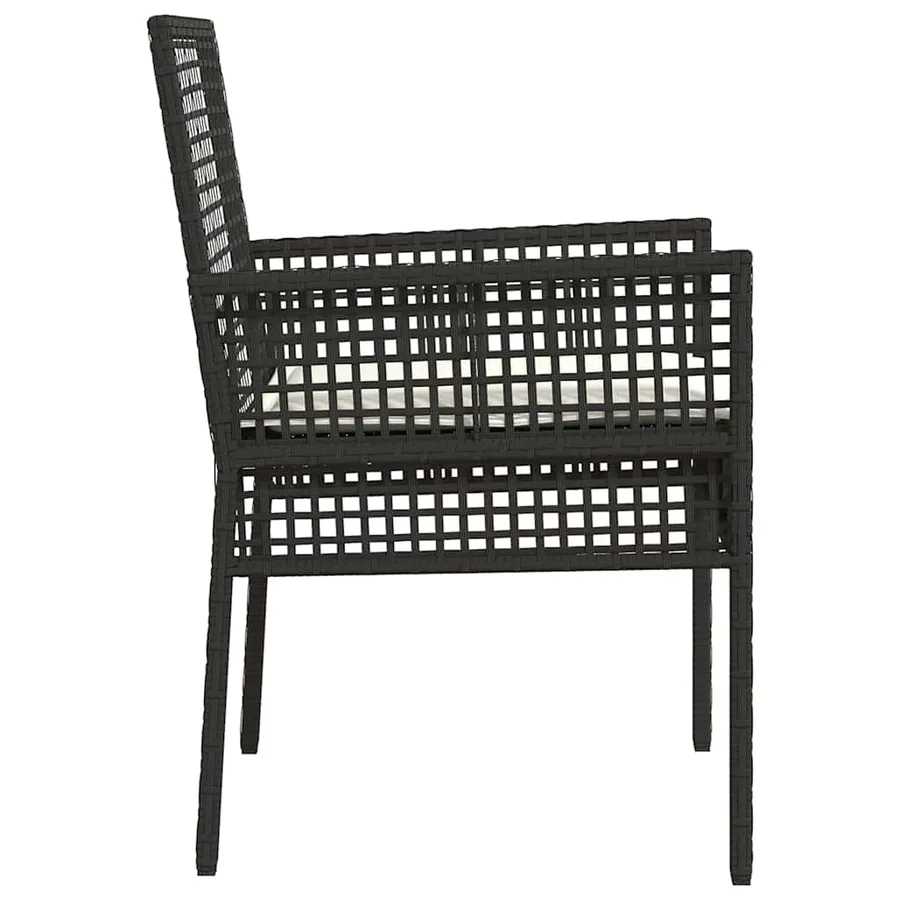 Chaise de jardin 2 pcs Noir 55 x 53 x 85 cm polyrotin - 6
