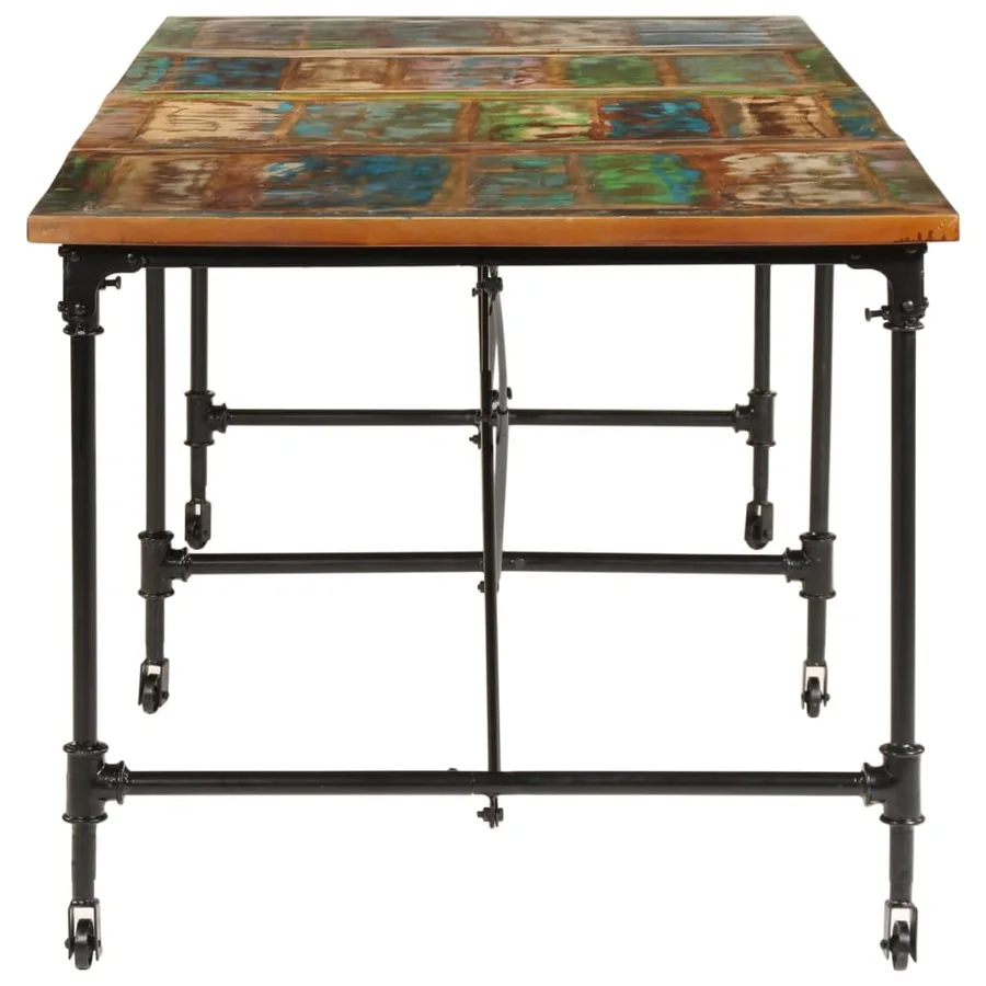Table à manger 220x90x77 cm bois massif de récupération - 3