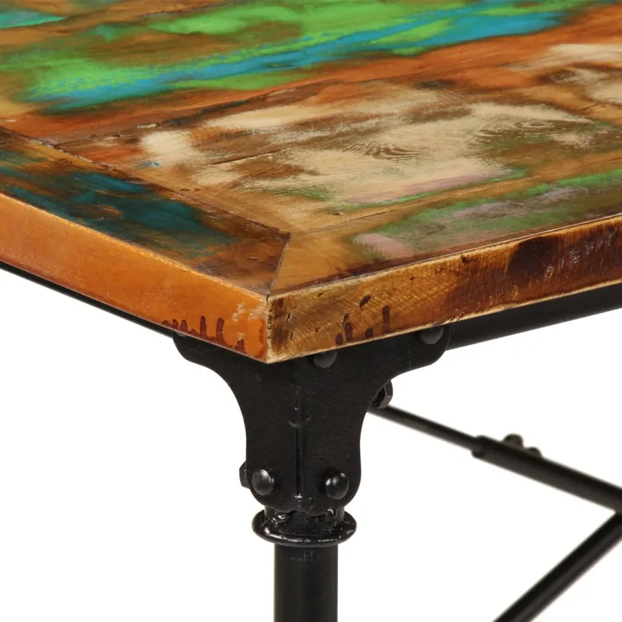 Table à manger 220x90x77 cm bois massif de récupération - 5